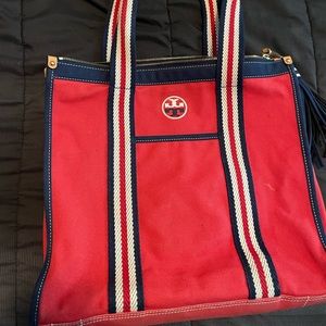 Cherry red Tory Burch tote